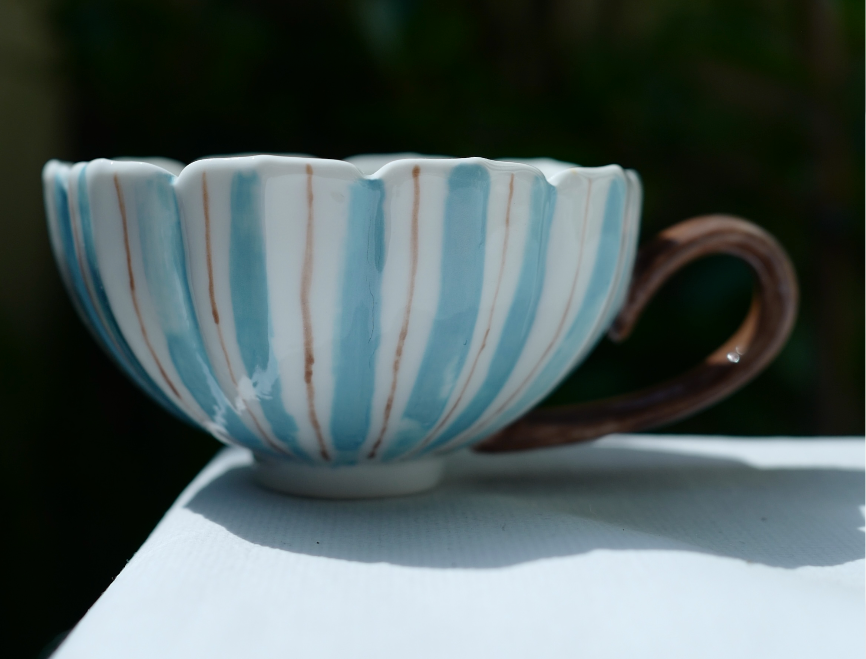 Stripes on White Porcelain