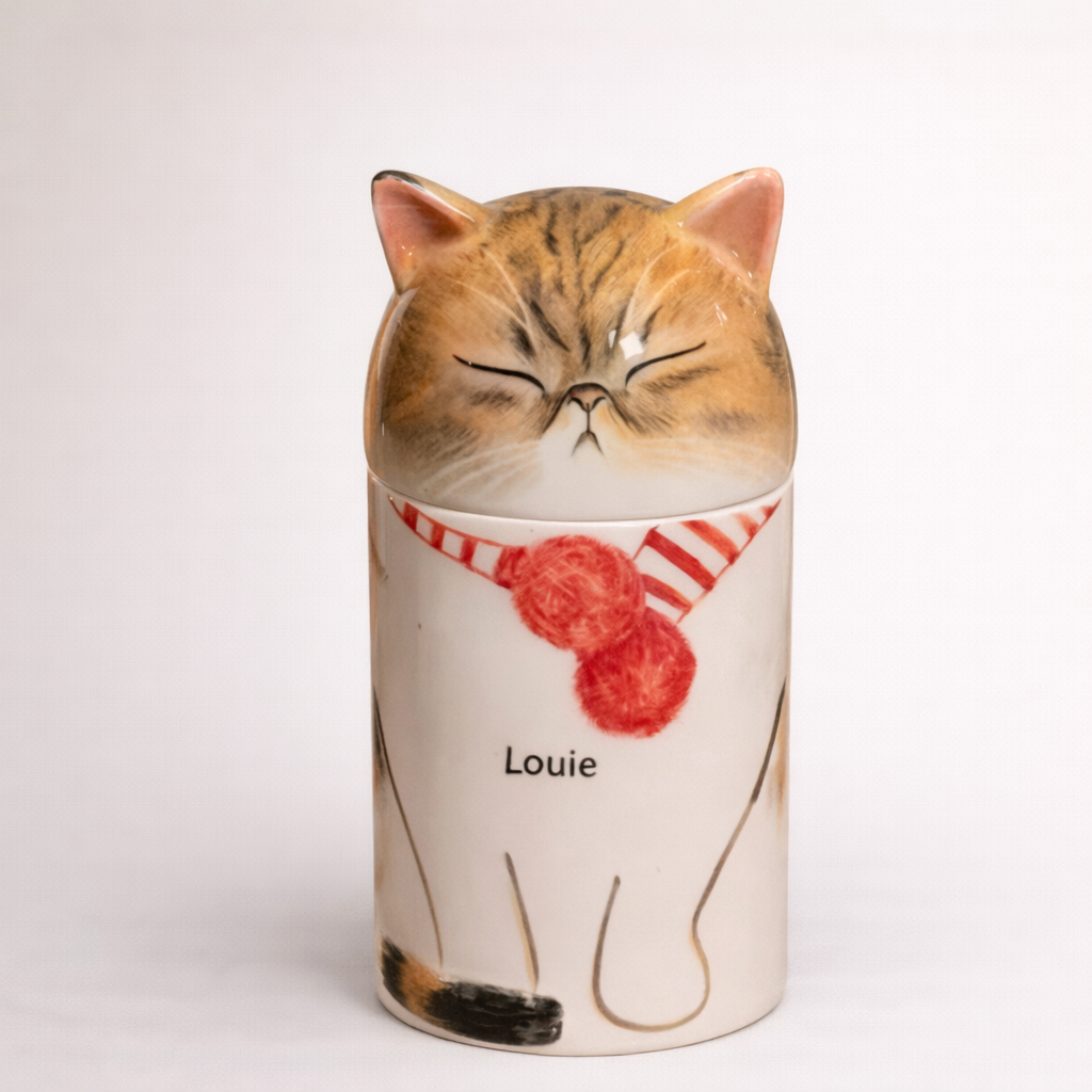Louie — hand-sculpted ceramic memorial urn